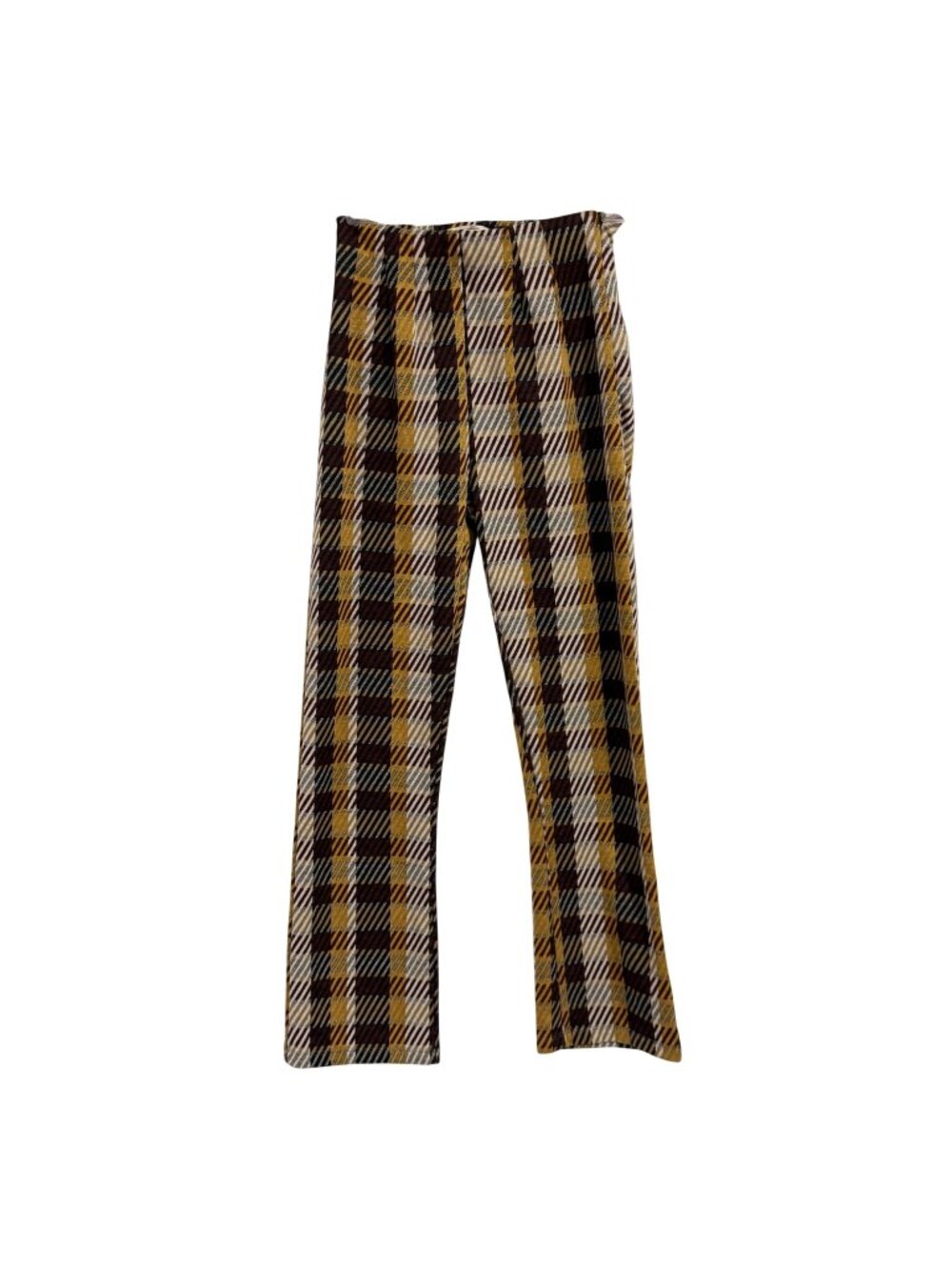 Free People Cropped Plaid Flare Knit‎ Pants Size 0